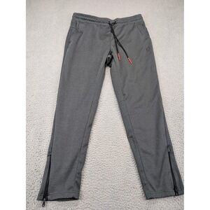Spyder Active Pants Mens Large Gray ProWeb Fleece Joggers Athletic Zip Pockets